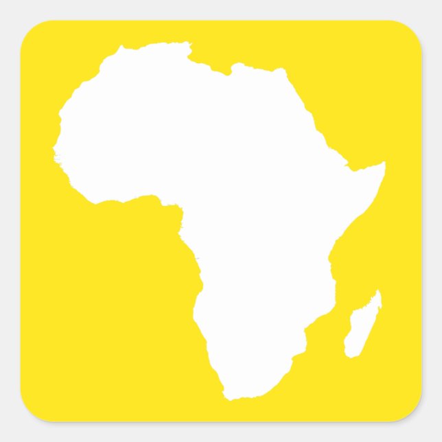 Golden Yellow Audacious Africa Square Sticker (Front)