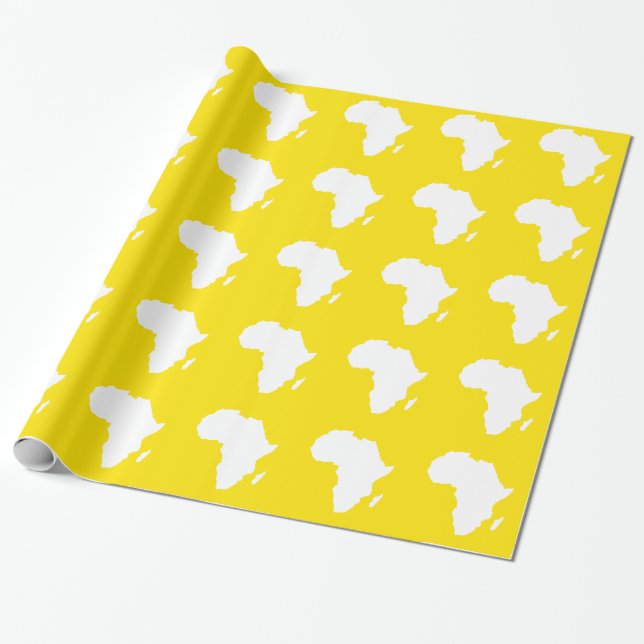 Golden Yellow Audacious Africa Wrapping Paper (Unrolled)