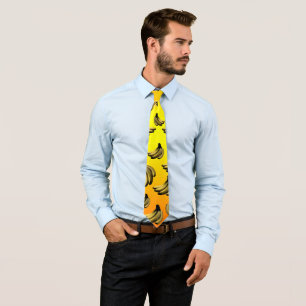 Golden Yellow Banana Pattern, Tie
