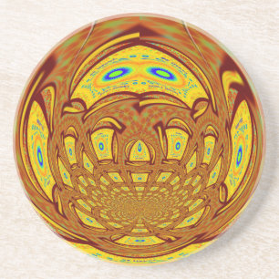 Golden Yellow Baseball Glove Art Print Coaster