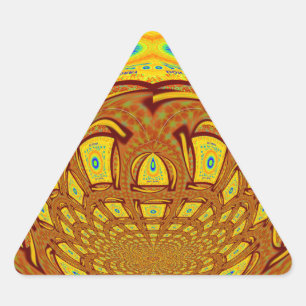 Golden Yellow Baseball Glove Art Print Triangle Sticker