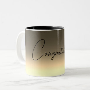 Golden yellow beige ombre gradient Two-Tone coffee mug