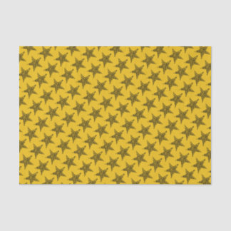 Golden Yellow Black Stars Tissue Paper