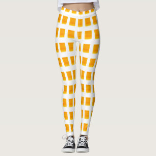 Golden Yellow Chequered Leggings