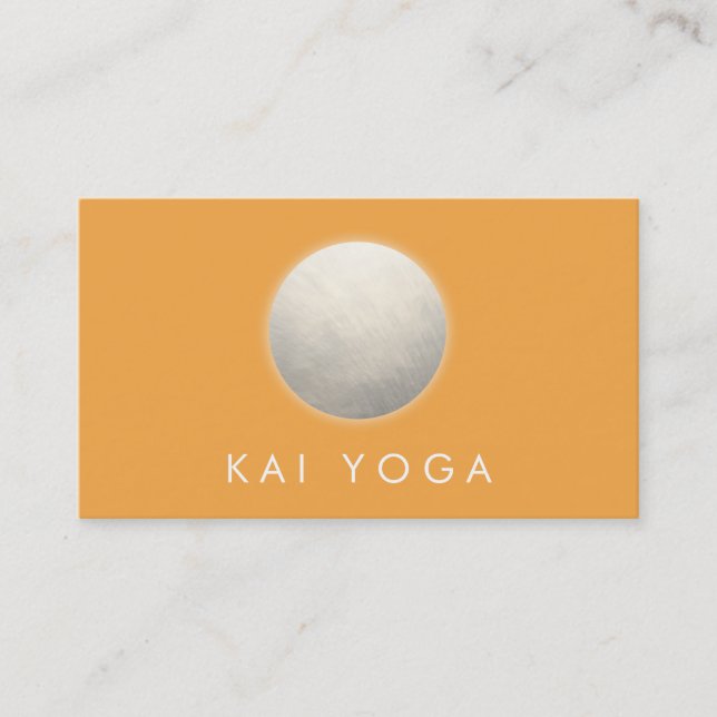 Golden Yellow Circle Glow Holistic Wellness Business Card (Front)