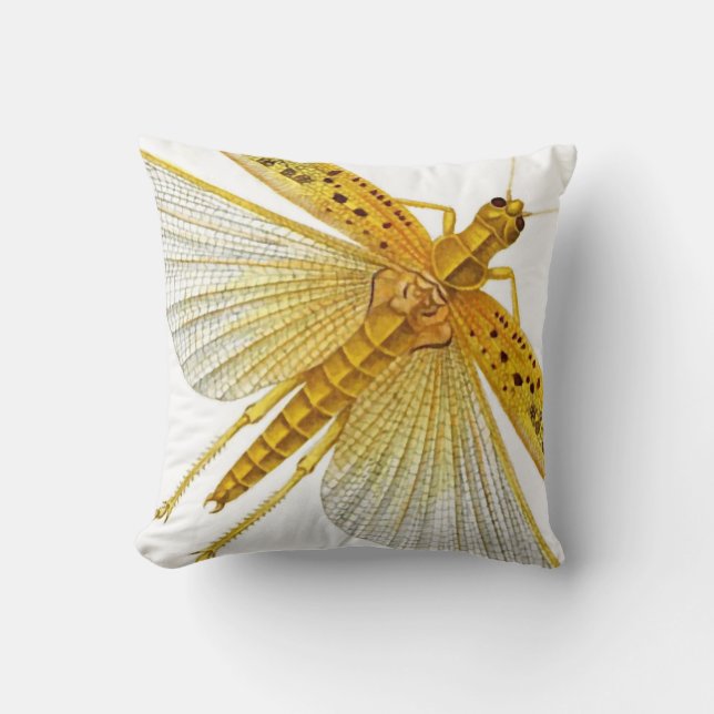 Golden/Yellow Cricket Bug/Insect/Cicada 20" Pillow (Front)