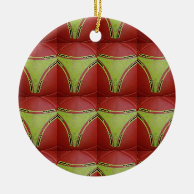 Golden yellow curves.JPG Ceramic Ornament (Front)