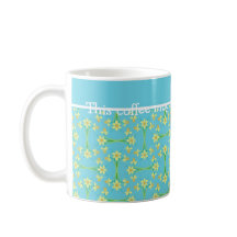 Golden Yellow Daffodils Pattern on Sky Blue