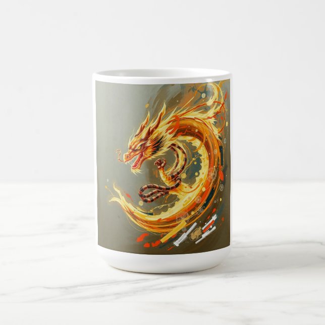 Golden Yellow Dragon Coffee Mug (Center)