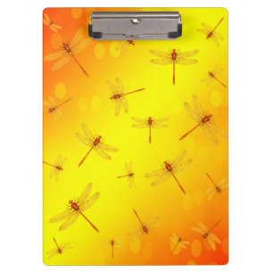 Golden Yellow Dragonflies Flying, Clipboard