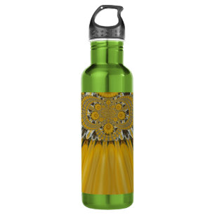 Golden Yellow Flower Pattern Design Art 710 Ml Water Bottle
