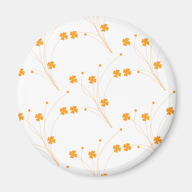 Golden Yellow Flowers, Small Floral Print Duvet Co Magnet (Front)