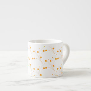 Golden Yellow Flowers, Small Floral Print Espresso Cup