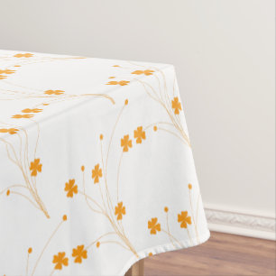 Golden Yellow Flowers, Small Floral Print Tablecloth