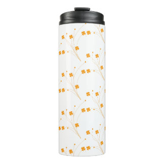 Golden Yellow Flowers, Small Floral Print Thermal Tumbler