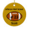 Golden Yellow Football Number Ornament