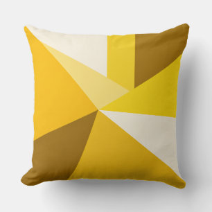 Golden Yellow Geometric Starburst Cushion