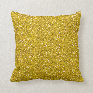 Golden yellow glitter pillow