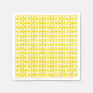Golden Yellow Greek Key Pattern Napkin