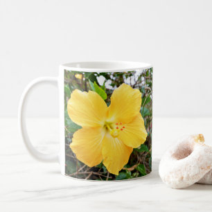 Golden Yellow Hibiscus Flower, Coffee Mug