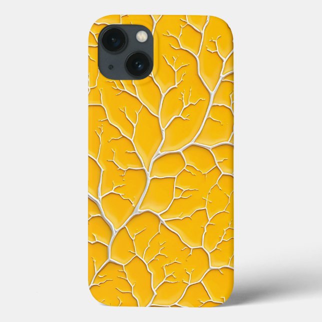Golden Yellow iPhone Case Vein Design Bold (Back)