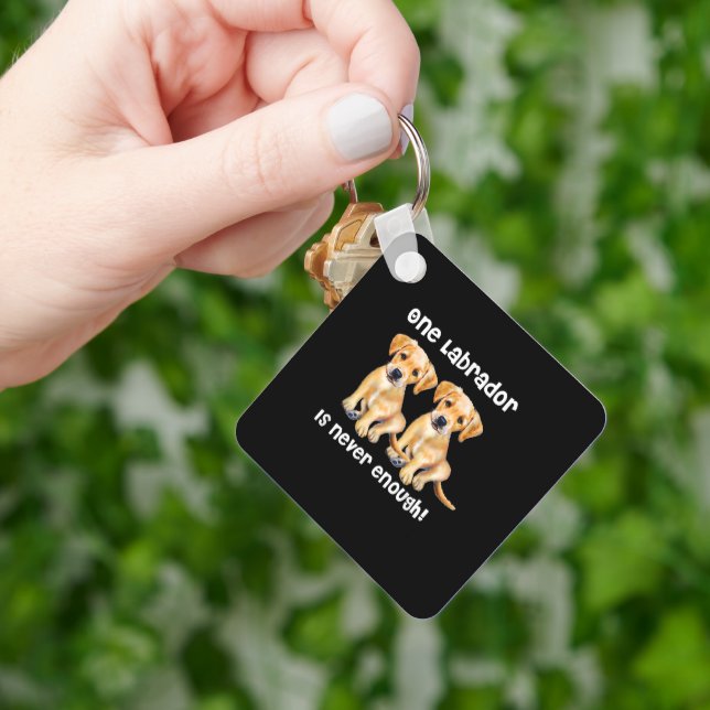 Golden Yellow Labrador funny Gift black brown lab Key Ring (Hand)