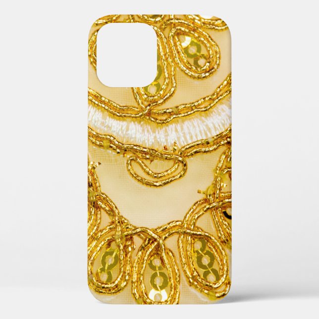 Golden yellow lace stripe. Background texture, sun Case-Mate iPhone Case (Back)