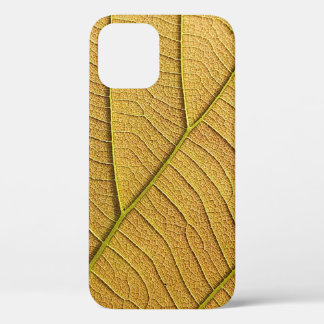 Golden yellow leaf pattern in the morning.  iPhone 12 case
