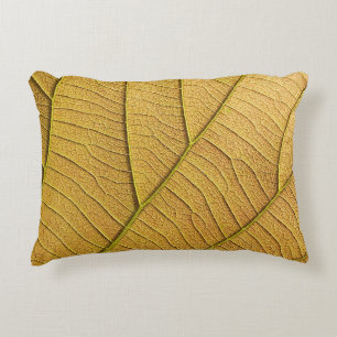 Golden yellow leaf pattern in the morning.  decorative cushion