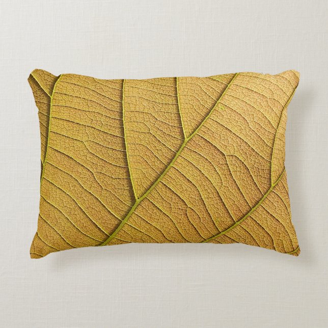Golden yellow leaf pattern in the morning.  decorative cushion (Front)