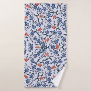 Golden Yellow Leafy Vine Pattern Bath Towel Set