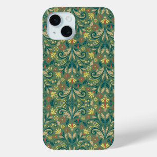 Golden Yellow Leafy Vine Pattern Case-Mate iPhone 15 Mini Case