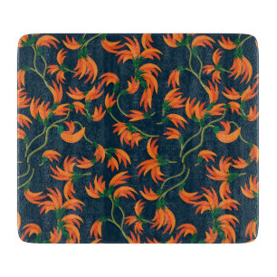 Golden Yellow Leafy Vine Pattern  Cutting Board