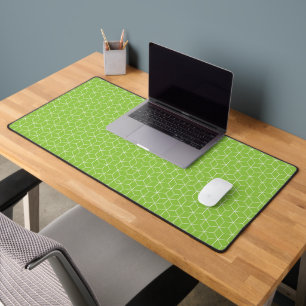 Golden Yellow Leafy Vine Pattern Desk Mat