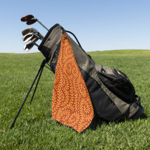 Golden Yellow Leafy Vine Pattern  Golf Towel