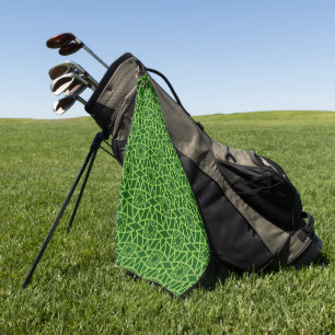 Golden Yellow Leafy Vine Pattern Golf Towel