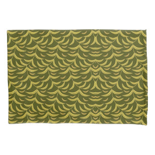 Golden Yellow Leafy Vine Pattern  Pillow Case