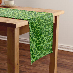 Golden Yellow Leafy Vine Pattern  Short Table Runn Runner