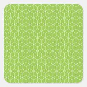 Golden Yellow Leafy Vine Pattern Square Sticker