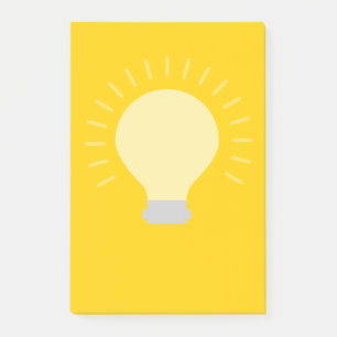 Golden Yellow Light Bulb Post-it Notes