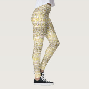 Golden Yellow Mandala Pattern Leggings