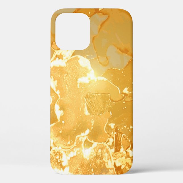 Golden Yellow Marble Ink Pattern Case-Mate iPhone Case (Back)