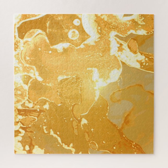 Golden Yellow Marble Ink Pattern Jigsaw Puzzle (Vertical)