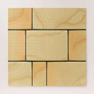 Golden Yellow Marble Tile Pattern Luxury Stone Jigsaw Puzzle