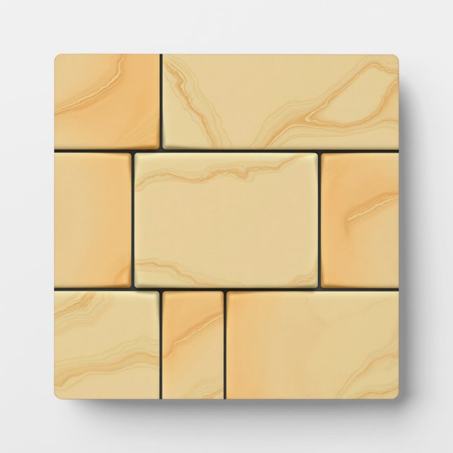 Golden Yellow Marble Tile Pattern Luxury Stone  Plaque (Front)
