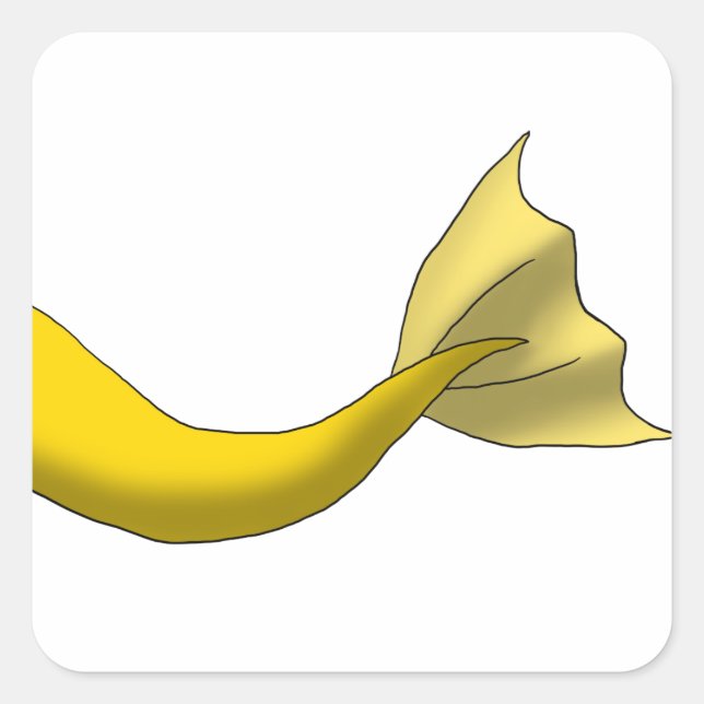 Golden Yellow Mermaid Tail Square Sticker (Front)