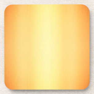 Golden yellow ombre graduated solid colour design coaster