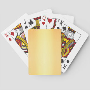 Golden yellow ombre graduated solid colour design playing cards