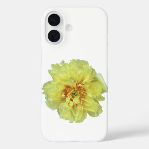 Golden Yellow peony on white iPhone / iPad case