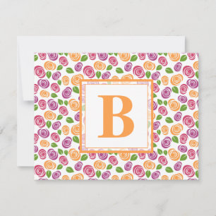 Golden Yellow Personalised Monogram Name Initial Card